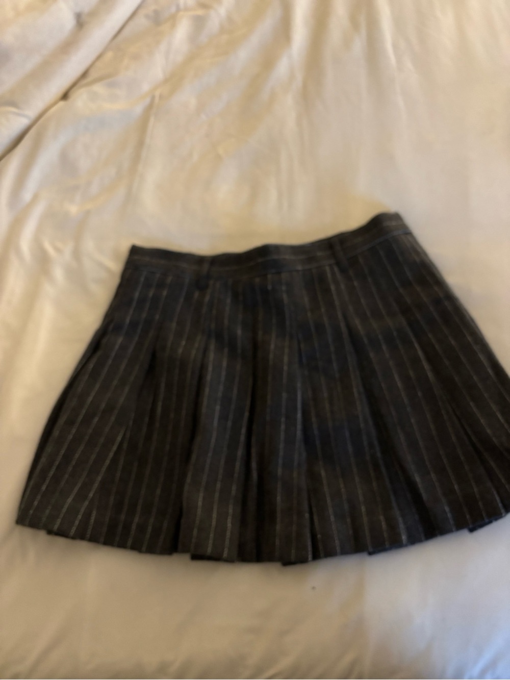 Vici Pleated Pinstripe Mini Skirt